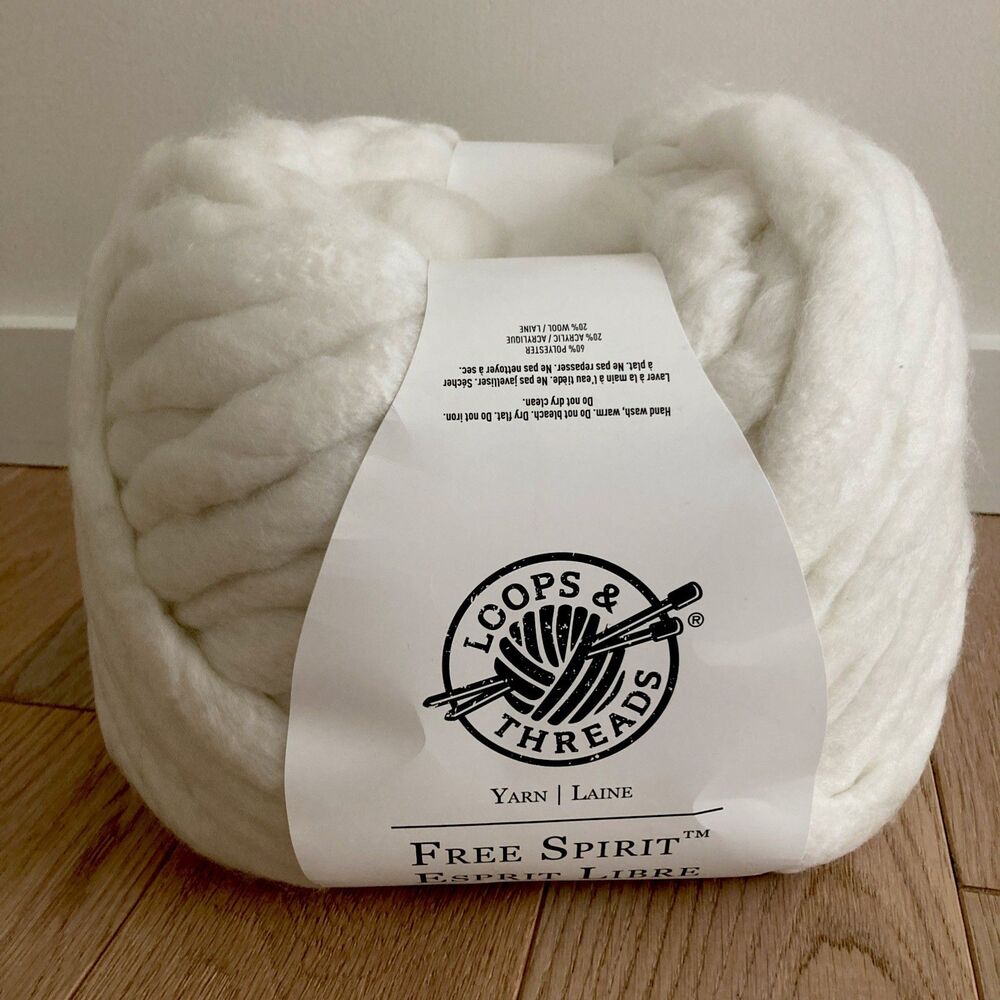 Loops and Threads Free Spirit Yarn White 54 Yards 35 oz Jumbo